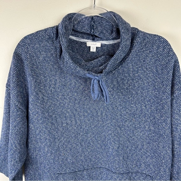PureJill J. Jill Cotton marled long sleeve cowl neck sweater size: M Petite - Picture 2 of 11